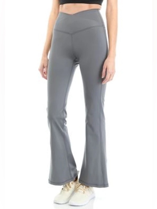 Yogalicious Pants - 4/$20 Yogalicious Lux Willow Crossover Flare Yoga Pants Gray XS
